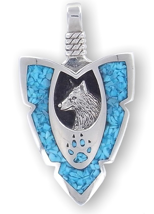 Mighty Wolf Arrowhead Pendant