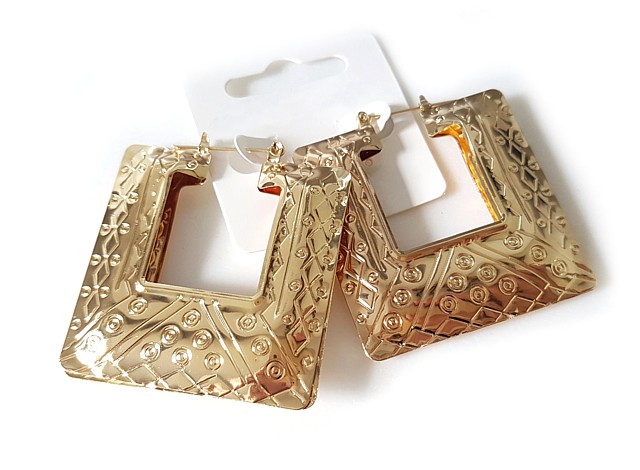 Bold Gold Square Earrings