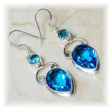Bora Bora Blue Topaz Earrings