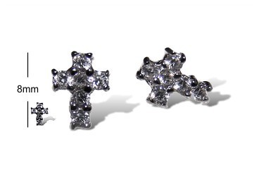 Celestial Diamond Cross Studs