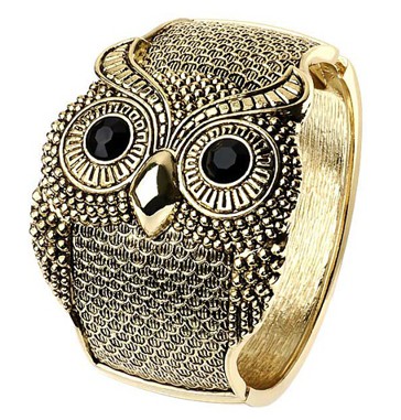 Gold Owl Bangle