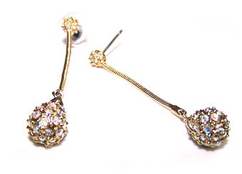 Swarovski Crystal Golden Teardrop Earrings