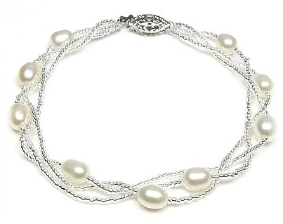 Pearl & Crystal Weave Bracelet