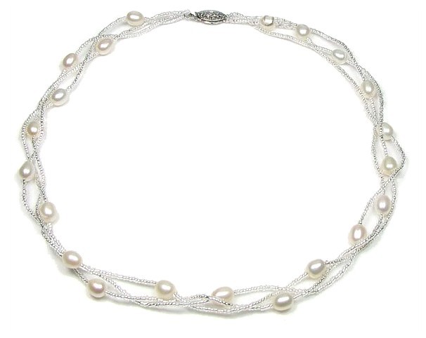 Pearl & Crystal Weave Necklace