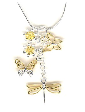 Summer Gold Dragonfly Necklace