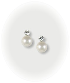 Crystal & Button Pearl Earstuds