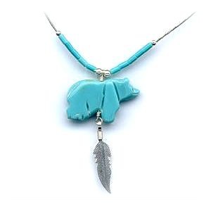 Turquoise Little Bear Necklace