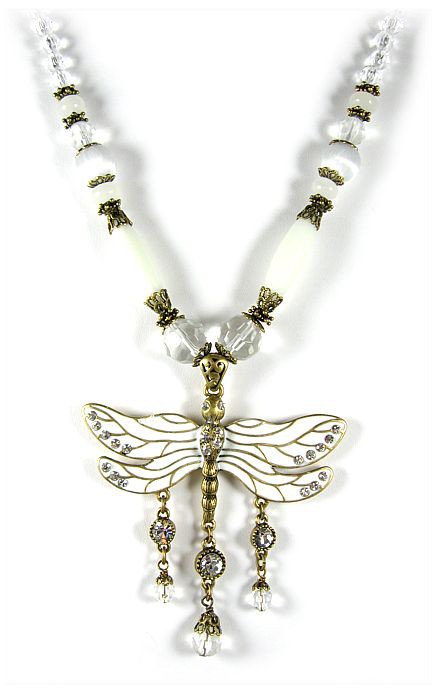 White Dragonfly Necklace