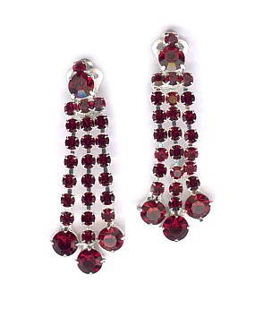 Zhivago Clip Earrings in Scarlet