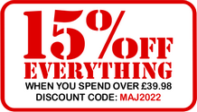 15% off everything when you spend over £39.98