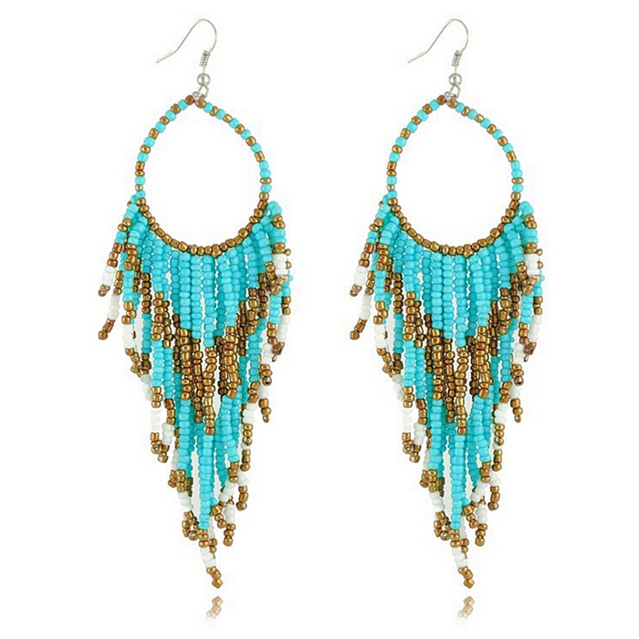 Turquoise Boho Beads Earrings