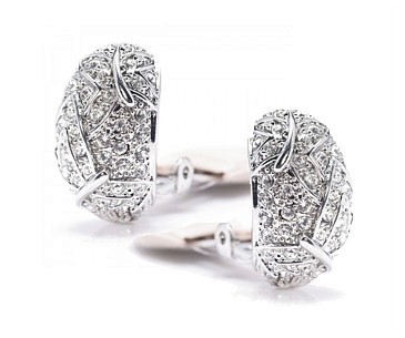 Crystal Bean Clip Earrings