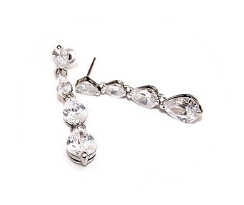 Diamond Teardrop Cascade Earrings