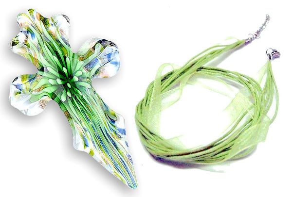 Emerald Murano Flowerburst Pendant