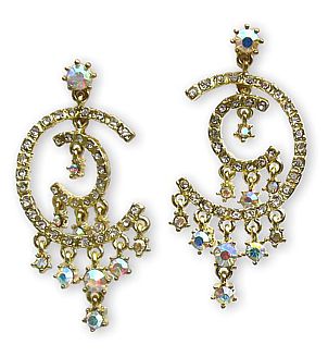 Golden Designer Moon Earrings