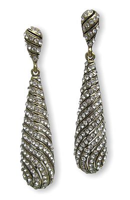 Golden Diamante Baton Earrings