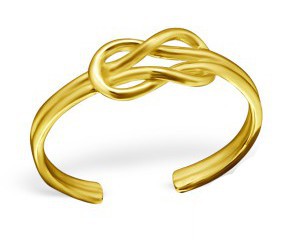 Gold Reef Knot Toe Ring