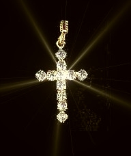 Gold Diamante Cross Pendant