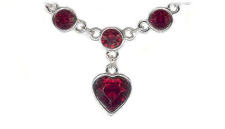 Ruby Silver Heavenly Heart Necklace