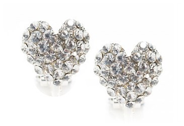 Love Those Crystal Heart Clip Earrings