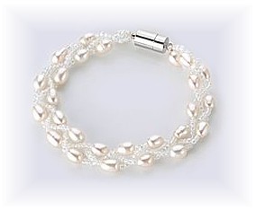Pearl & Crystal Twist  Bracelet