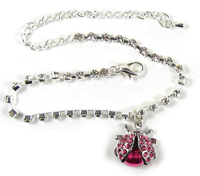 Pink Ladybird Anklet
