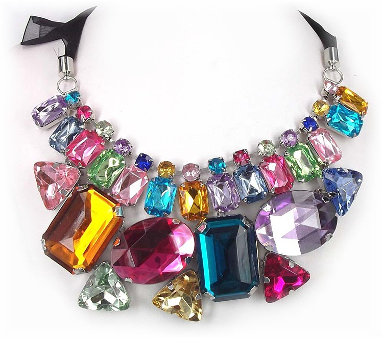 Textile Jewelry- Buy Rainbow floral necklace online at bebaakstudio – Bebaak