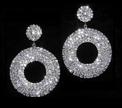 Rhinestone Diva Circle Earrings