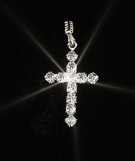 Silver Diamante Cross Pendant
