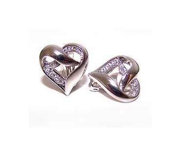 Swarovski Crystal Cross Your Heart Clip Earrings