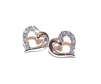 Crystal Open Heart Earrings