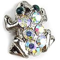 Aurora Borealis Crystal Frog Toe Ring