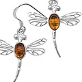 Amber Dragonfly Earrings