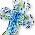 Baby Blue Murano Flowerburst Pendant