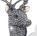 Jet Prince of the Forest Stag Brooch