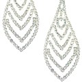 Chevron Diamond Clip Earrings