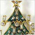 Christmas Tree with Candles Brooch