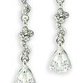 Crystal Pompadour Screw Back Earrings