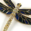 Deco Dragonfly Brooch Gold