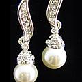 Diamante Pearl Swirl Earrings