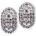 Rhinestone Shield Clip Earrings