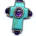 Turquoise Amethyst Cross