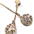 Swarovski Crystal Golden Teardrop Earrings