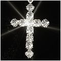 Silver Diamante Cross Pendant