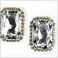 Swarovski Crystal Mini Rectangle Clip Earrings